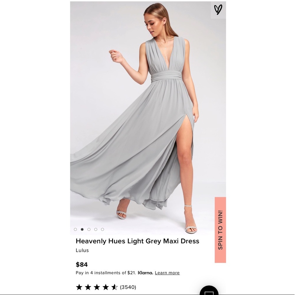 Lulus- light grey dress - Picture 1 of 5